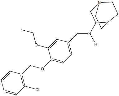 N-(1-azabicyclo[2.2.2]oct-3-yl)-N-{4-[(2-chlorobenzyl)oxy]-3-ethoxybenzyl}amine 化学構造式