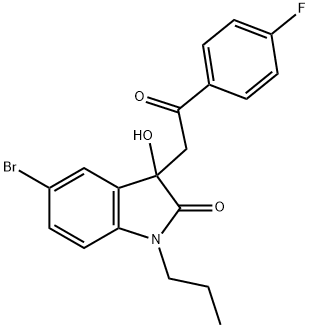 5-bromo-3-[2-(4-fluorophenyl)-2-oxoethyl]-3-hydroxy-1-propyl-1,3-dihydro-2H-indol-2-one,865558-33-4,结构式