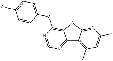 4-chlorophenyl 7,9-dimethylpyrido[3',2':4,5]thieno[3,2-d]pyrimidin-4-yl ether 结构式