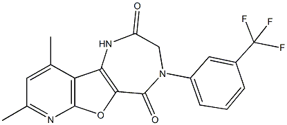 8,10-dimethyl-4-[3-(trifluoromethyl)phenyl]-3,4-dihydro-1H-pyrido[3',2':4,5]furo[3,2-e][1,4]diazepine-2,5-dione Structure