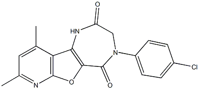 4-(4-chlorophenyl)-8,10-dimethyl-3,4-dihydro-1H-pyrido[3',2':4,5]furo[3,2-e][1,4]diazepine-2,5-dione 结构式