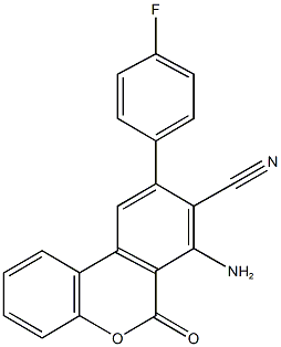 7-amino-9-(4-fluorophenyl)-6-oxo-6H-benzo[c]chromene-8-carbonitrile 结构式