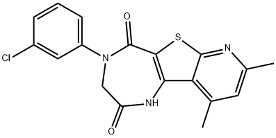 4-(3-chlorophenyl)-8,10-dimethyl-3,4-dihydro-1H-pyrido[3',2':4,5]thieno[3,2-e][1,4]diazepine-2,5-dione,866735-38-8,结构式
