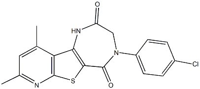 4-(4-chlorophenyl)-8,10-dimethyl-3,4-dihydro-1H-pyrido[3',2':4,5]thieno[3,2-e][1,4]diazepine-2,5-dione,866735-40-2,结构式