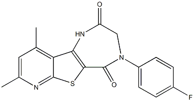 4-(4-fluorophenyl)-8,10-dimethyl-3,4-dihydro-1H-pyrido[3',2':4,5]thieno[3,2-e][1,4]diazepine-2,5-dione Structure