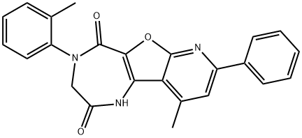 10-methyl-4-(2-methylphenyl)-8-phenyl-3,4-dihydro-1H-pyrido[3',2':4,5]furo[3,2-e][1,4]diazepine-2,5-dione 结构式