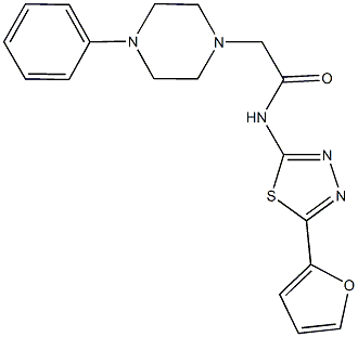 N-[5-(2-furyl)-1,3,4-thiadiazol-2-yl]-2-(4-phenyl-1-piperazinyl)acetamide Struktur