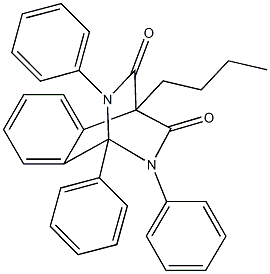 1-butyl-8,9,12-triphenyl-9,12-diazatricyclo[6.2.2.0~2,7~]dodeca-2,4,6-triene-10,11-dione,87223-03-8,结构式