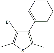 3-bromo-4-(1-cyclohexen-1-yl)-2,5-dimethylthiophene Struktur