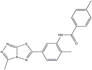 4-methyl-N-[2-methyl-5-(3-methyl[1,2,4]triazolo[3,4-b][1,3,4]thiadiazol-6-yl)phenyl]benzamide|