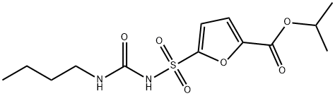 isopropyl 5-({[(butylamino)carbonyl]amino}sulfonyl)-2-furoate 化学構造式