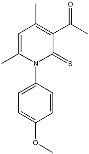 1-[1-(4-methoxyphenyl)-4,6-dimethyl-2-thioxo-1,2-dihydro-3-pyridinyl]ethanone 结构式