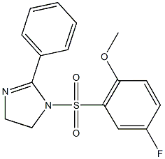 1-[(5-fluoro-2-methoxyphenyl)sulfonyl]-2-phenyl-4,5-dihydro-1H-imidazole 化学構造式