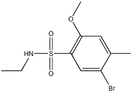 5-bromo-N-ethyl-2-methoxy-4-methylbenzenesulfonamide Struktur