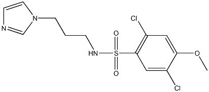 2,5-dichloro-N-[3-(1H-imidazol-1-yl)propyl]-4-methoxybenzenesulfonamide 化学構造式