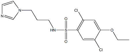 2,5-dichloro-4-ethoxy-N-[3-(1H-imidazol-1-yl)propyl]benzenesulfonamide 化学構造式