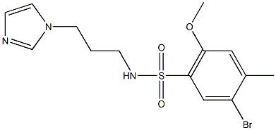 5-bromo-N-[3-(1H-imidazol-1-yl)propyl]-2-methoxy-4-methylbenzenesulfonamide,873671-58-0,结构式