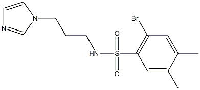 2-bromo-N-[3-(1H-imidazol-1-yl)propyl]-4,5-dimethylbenzenesulfonamide 结构式