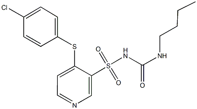 3-({[(butylamino)carbonyl]amino}sulfonyl)-4-[(4-chlorophenyl)sulfanyl]pyridine 化学構造式