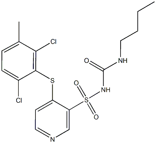 3-({[(butylamino)carbonyl]amino}sulfonyl)-4-[(2,6-dichloro-3-methylphenyl)sulfanyl]pyridine Structure