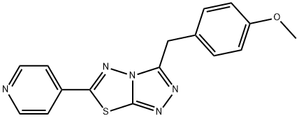 methyl 4-{[6-(4-pyridinyl)[1,2,4]triazolo[3,4-b][1,3,4]thiadiazol-3-yl]methyl}phenyl ether 结构式