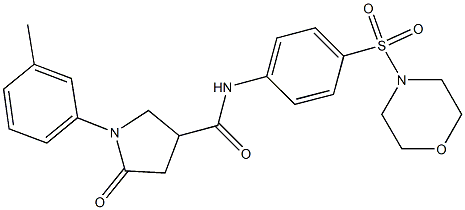 1-(3-methylphenyl)-N-[4-(4-morpholinylsulfonyl)phenyl]-5-oxo-3-pyrrolidinecarboxamide Struktur