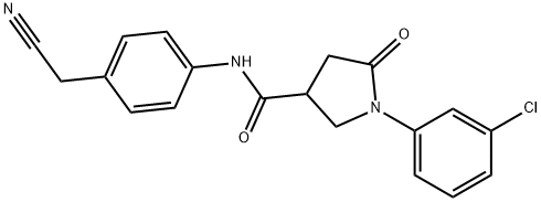 874584-76-6 1-(3-chlorophenyl)-N-[4-(cyanomethyl)phenyl]-5-oxo-3-pyrrolidinecarboxamide