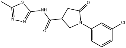 1-(3-chlorophenyl)-N-(5-methyl-1,3,4-thiadiazol-2-yl)-5-oxo-3-pyrrolidinecarboxamide Struktur