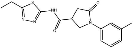 N-(5-ethyl-1,3,4-thiadiazol-2-yl)-1-(3-methylphenyl)-5-oxo-3-pyrrolidinecarboxamide Structure