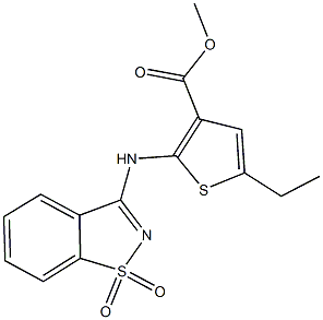 874587-79-8 methyl 2-[(1,1-dioxido-1,2-benzisothiazol-3-yl)amino]-5-ethyl-3-thiophenecarboxylate