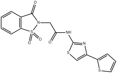 2-(1,1-dioxido-3-oxo-1,2-benzisothiazol-2(3H)-yl)-N-[4-(2-thienyl)-1,3-thiazol-2-yl]acetamide Structure