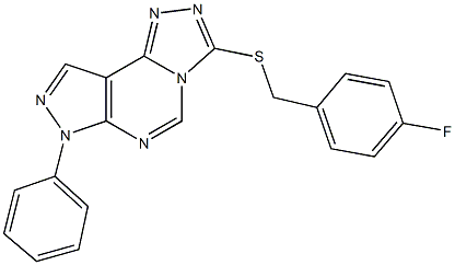3-[(4-fluorobenzyl)sulfanyl]-7-phenyl-7H-pyrazolo[4,3-e][1,2,4]triazolo[4,3-c]pyrimidine 结构式