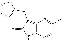 5,7-dimethyl-3-(2-thienylmethyl)pyrazolo[1,5-a]pyrimidin-2(1H)-one 结构式