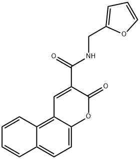 N-(2-furylmethyl)-3-oxo-3H-benzo[f]chromene-2-carboxamide Struktur