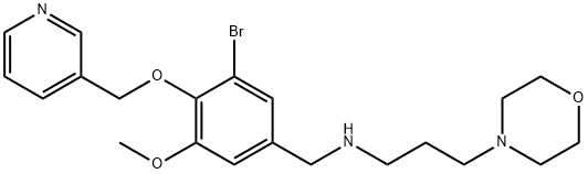 N-[3-bromo-5-methoxy-4-(3-pyridinylmethoxy)benzyl]-N-[3-(4-morpholinyl)propyl]amine 化学構造式