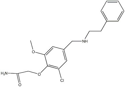 2-(2-chloro-6-methoxy-4-{[(2-phenylethyl)amino]methyl}phenoxy)acetamide 结构式