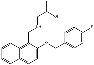 1-[({2-[(4-fluorobenzyl)oxy]-1-naphthyl}methyl)amino]-2-propanol Struktur
