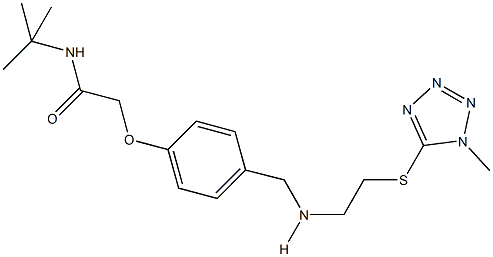 N-(tert-butyl)-2-{4-[({2-[(1-methyl-1H-tetraazol-5-yl)sulfanyl]ethyl}amino)methyl]phenoxy}acetamide Struktur