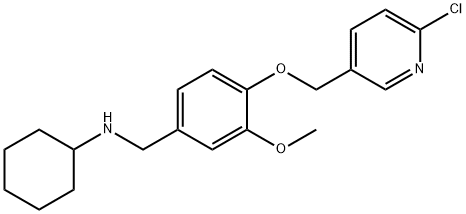 N-{4-[(6-chloro-3-pyridinyl)methoxy]-3-methoxybenzyl}-N-cyclohexylamine 结构式