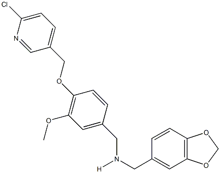 N-(1,3-benzodioxol-5-ylmethyl)-N-{4-[(6-chloro-3-pyridinyl)methoxy]-3-methoxybenzyl}amine Struktur