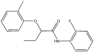 N-(2-fluorophenyl)-2-(2-methylphenoxy)butanamide,875015-04-6,结构式