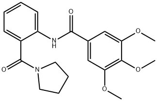 3,4,5-trimethoxy-N-[2-(1-pyrrolidinylcarbonyl)phenyl]benzamide 结构式
