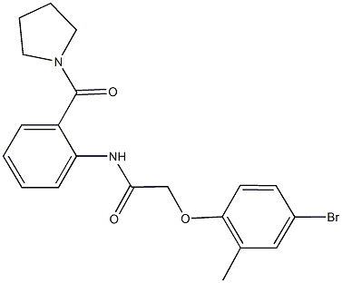 2-(4-bromo-2-methylphenoxy)-N-[2-(1-pyrrolidinylcarbonyl)phenyl]acetamide Structure