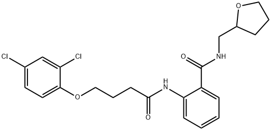 2-{[4-(2,4-dichlorophenoxy)butanoyl]amino}-N-(tetrahydro-2-furanylmethyl)benzamide Struktur