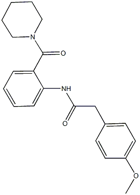 2-(4-methoxyphenyl)-N-[2-(1-piperidinylcarbonyl)phenyl]acetamide Struktur