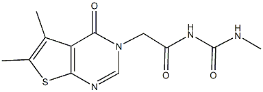 N-[(5,6-dimethyl-4-oxothieno[2,3-d]pyrimidin-3(4H)-yl)acetyl]-N'-methylurea 结构式