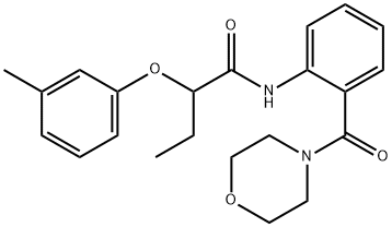 2-(3-methylphenoxy)-N-[2-(4-morpholinylcarbonyl)phenyl]butanamide 结构式