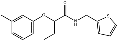 2-(3-methylphenoxy)-N-(2-thienylmethyl)butanamide 化学構造式