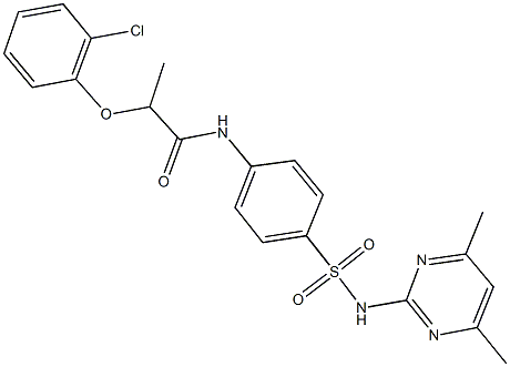 2-(2-chlorophenoxy)-N-(4-{[(4,6-dimethyl-2-pyrimidinyl)amino]sulfonyl}phenyl)propanamide,876120-83-1,结构式