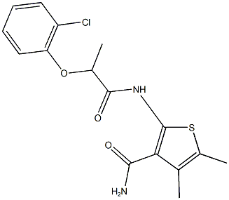 2-{[2-(2-chlorophenoxy)propanoyl]amino}-4,5-dimethyl-3-thiophenecarboxamide 化学構造式